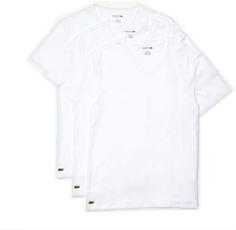 Lacoste Men's Essentials 3 Pack 100% Cotton Regular Fit V-Neck T-Shirts in Kuwait