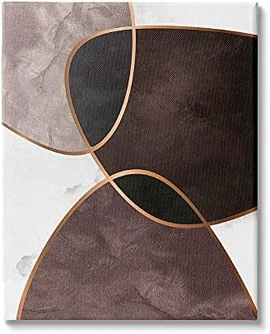 Stupell Industries Abstract Deco Shapes Layered Contrasting Tones Brown Purple, Designed by Design Fabrikken Canvas Wall Art, 36 x 48 in Saudi Arabia