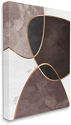 Stupell Industries Abstract Deco Shapes Layered Contrasting Tones Brown Purple, Designed by Design Fabrikken Canvas Wall Art, 36 x 48 in Saudi Arabia