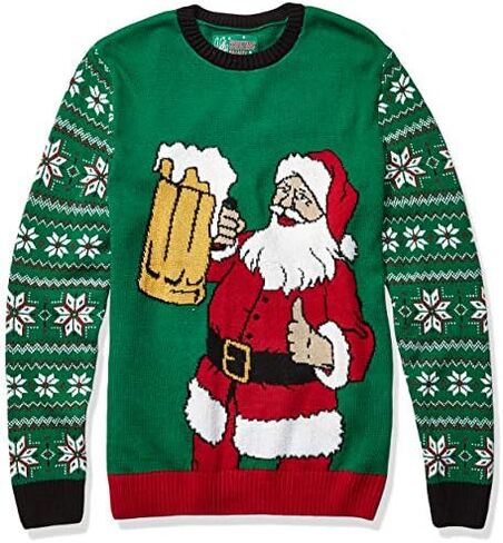 سترة رجالية من Ugly Christmas مطبوع عليها Santa Bottle Sweater in Saudi Arabia