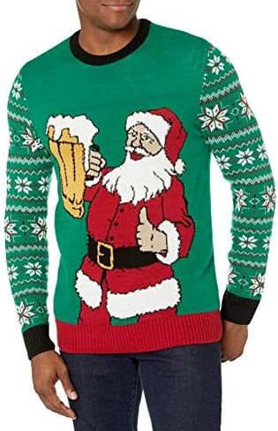 سترة رجالية من Ugly Christmas مطبوع عليها Santa Bottle Sweater in Saudi Arabia