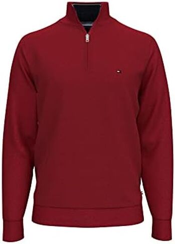 Tommy Hilfiger Men's Long Sleeve Fleece Quarter Zip Pullover Sweatshirt in Saudi Arabia