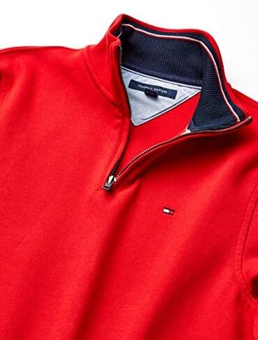 Tommy Hilfiger Men's Long Sleeve Fleece Quarter Zip Pullover Sweatshirt in Saudi Arabia