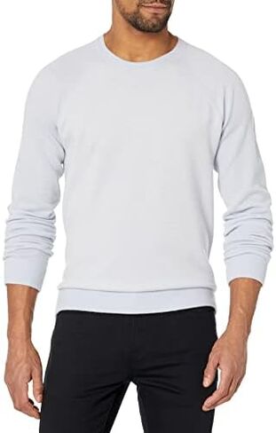 Vince Men's Birdseye Baseball Long Sleeve Crewneck Sweater in Saudi Arabia