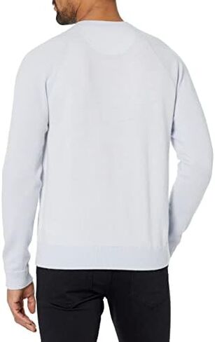 Vince Men's Birdseye Baseball Long Sleeve Crewneck Sweater in Saudi Arabia