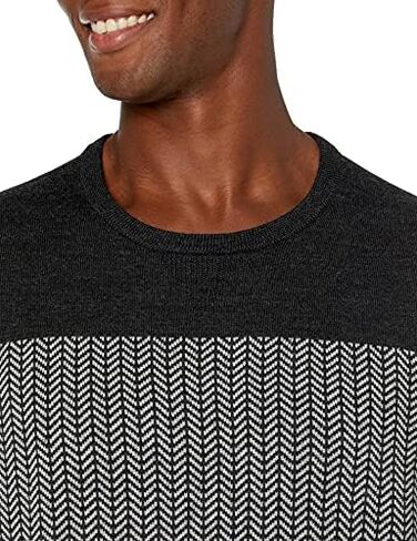 Goodthreads Men's Lightweight Merino Wool/Acrylic Crewneck Herrinbone Sweater in Saudi Arabia