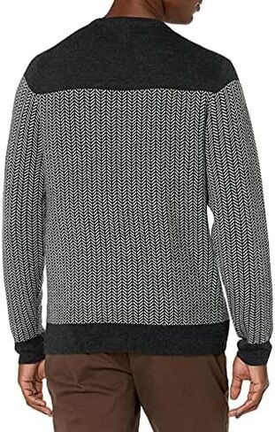 Goodthreads Men's Lightweight Merino Wool/Acrylic Crewneck Herrinbone Sweater in Saudi Arabia
