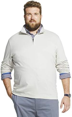 Geoffrey Beene Men's Big and Tall Long Sleeve Stretch Twill 1/4 Zip Pullover in Saudi Arabia