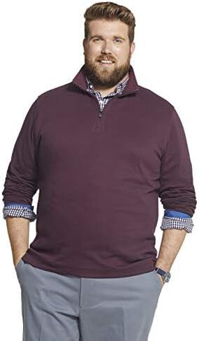 Geoffrey Beene Men's Big and Tall Long Sleeve Stretch Twill 1/4 Zip Pullover in Saudi Arabia