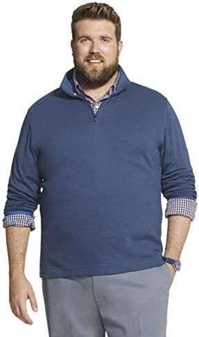 Geoffrey Beene Men's Big and Tall Long Sleeve Stretch Twill 1/4 Zip Pullover in Saudi Arabia