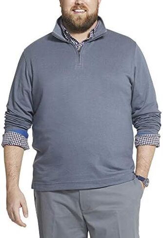 Geoffrey Beene Men's Big and Tall Long Sleeve Stretch Twill 1/4 Zip Pullover in Saudi Arabia