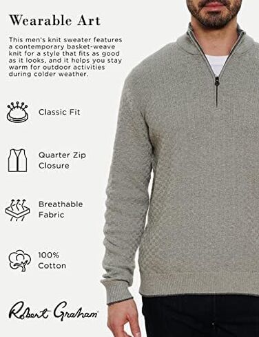 Robert Graham Hervey, Long-Sleeve Quarter-Zip Sweater for Men in Saudi Arabia