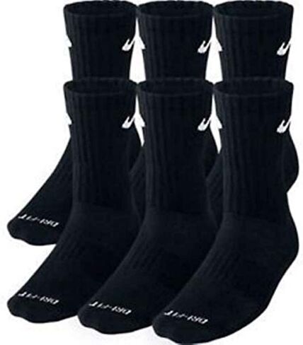 جوارب Nike للرجال Everyday Plus Cushion Crew 6 أزواج (X-Large، أسود/أبيض) in Saudi Arabia