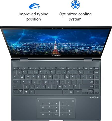 ASUS ZenBook Flip 13 OLED Ultra Slim 2 في 1 كمبيوتر محمول 13.3 بوصة OLED FHD تعمل باللمس، Intel Evo Platform Core i7-1165G7، Windows 11، Pine Gray مع Microsoft 365 Family | اشتراك لمدة 15 شهرًا | تنزيل الكمبيوتر الشخصي in Kuwait