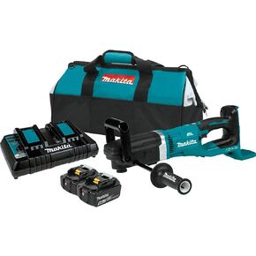 Makita XAD04PT 36V (18V X2) LXT Brushless 7/16" Hex Right Angle Drill Kit (5.0Ah) with additional BL1850B-2 18V LXT Lithium-Ion 5.0Ah Battery, 2/pk