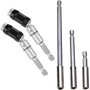 MXiiXM® Flexible Drill Bit Extension Pivot Bit Holder Set, 3Pcs Drill Bit Holder and 2Pcs Hex Pivoting Bit Tip Holder with Ring, Flexible Magnetic Screwdriver Bit for Tight Spaces or Corners in Kuwait
