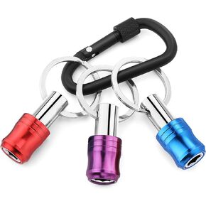 WORKPRO 1/4 inch Hex Shank Bit Holder, 7pcs Quick Release Drill Bit Holder Keychain for Impact Driver, Portable Screwdriver Bits Holder, Aluminum Alloy, Color Coded in Kuwait