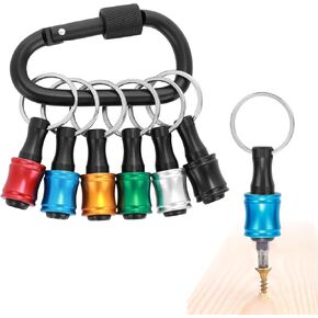 6 Pcs Drill Bit Holder 1/4 Inch Hex Shank Screwdriver Bit Extension Aluminum Alloy Screwdriver Bits Holder Keychain with Black Carabiner Portable Hand-held Bit Holder, 6 Colors in Saudi Arabia