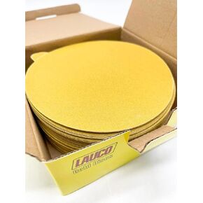 Gold Maxx Premium 6" Gold PSA Sanding Discs - 320 Grit (Box of 100) Self Adhesive Sticky Back Sandpaper for DA Sander, Finishing Coarse-Cut Abrasive - Sand Automotive Car Paint Woodworking Wood Metal