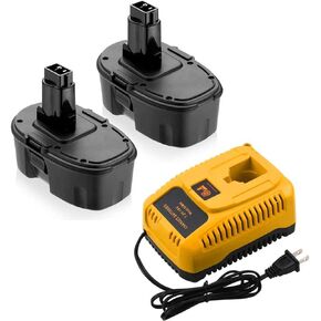 2 Packs 18V 3.6Ah Replacement Battery Compatible with dewalt 18 Volt Battery DC9096 DC9099 DC9098 DW9099 DW9098 + DC9310 Charger for 7.2V-18V Ni-Cd&Ni-Mh Battery in Kuwait