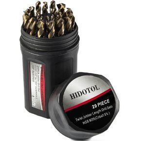 HIDOTOL مجموعة لقم مثقاب كوبالت 1/4 بوصة 12 قطعة - M35 عالية السرعة من الصلب الملتوي لقم الثقب للمعادن الصلبة والفولاذ المقاوم للصدأ والحديد الزهر والبلاستيك والخشب in Kuwait