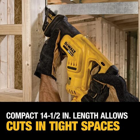 DEWALT DCS387D1 20V MAX Lithium Ion Compact Reciprocating Saw Kit (2 Amp) with DEWALT DWA4101 Bi-Metal 2X Reciprocating Saw Blade Set, 8-Piece in Saudi Arabia