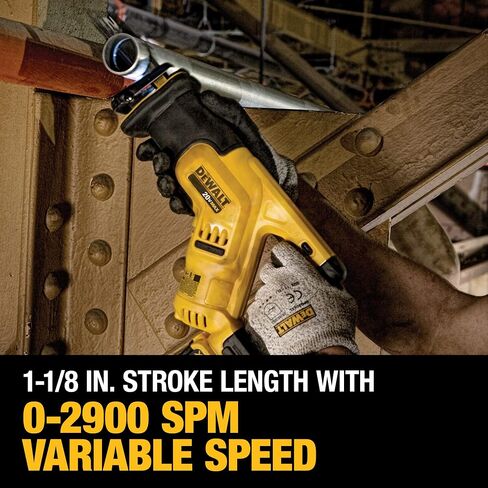 DEWALT DCS387D1 20V MAX Lithium Ion Compact Reciprocating Saw Kit (2 Amp) with DEWALT DWA4101 Bi-Metal 2X Reciprocating Saw Blade Set, 8-Piece in Saudi Arabia