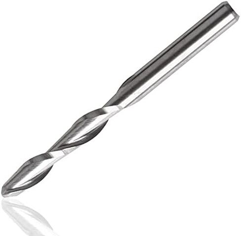 Yakamoz 10-Pack 1/8" Shank Spiral Router Bit CNC Ball Nose End Mill Bits Double Flutes 2/3" Cutting Length Router Cutter for MDF Acrylic Wood PVC Hardwood in Saudi Arabia