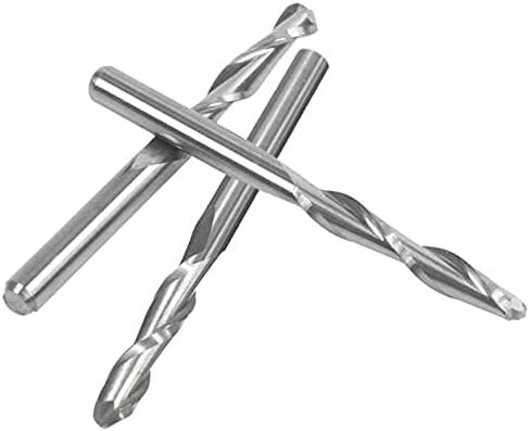 Yakamoz 10-Pack 1/8" Shank Spiral Router Bit CNC Ball Nose End Mill Bits Double Flutes 2/3" Cutting Length Router Cutter for MDF Acrylic Wood PVC Hardwood in Saudi Arabia