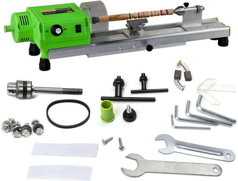 Mini Wood Lathe Benchtop MICRO Woodturning Lathe Grinding Polishing Beads Drill Rotary Tool Set Variable Speed (Standard) in Saudi Arabia