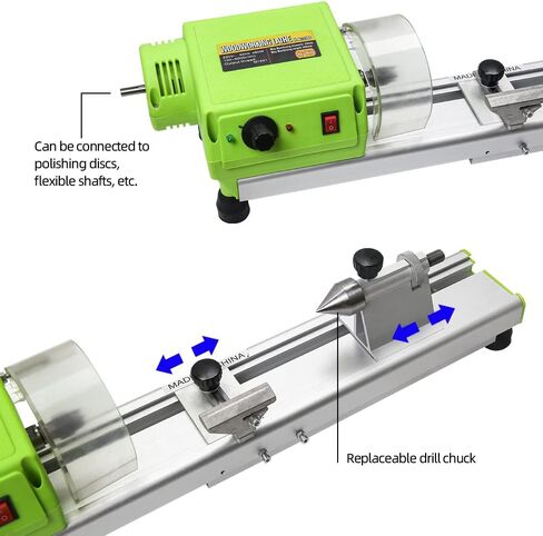 Mini Wood Lathe Benchtop MICRO Woodturning Lathe Grinding Polishing Beads Drill Rotary Tool Set Variable Speed (Standard) in Saudi Arabia