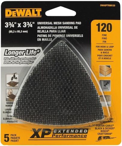 DEWALT DWASPTRIM120 120 Grit Mesh Oscillating Triangle (5 Piece) in Saudi Arabia
