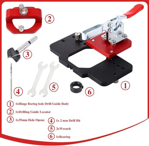 35mm Concealed Door Hinge Jig Woodworking Drilling Hole Puncher Hinge Aluminum Alloy Door Hinge Template Dowel Accurate Locking Cabinet Hinge Jig for Woodworking Household Installation in Saudi Arabia