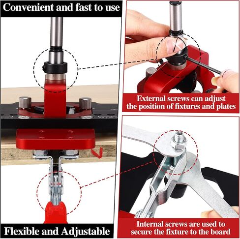 35mm Concealed Door Hinge Jig Woodworking Drilling Hole Puncher Hinge Aluminum Alloy Door Hinge Template Dowel Accurate Locking Cabinet Hinge Jig for Woodworking Household Installation in Saudi Arabia