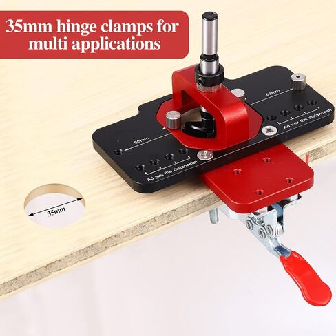 35mm Concealed Door Hinge Jig Woodworking Drilling Hole Puncher Hinge Aluminum Alloy Door Hinge Template Dowel Accurate Locking Cabinet Hinge Jig for Woodworking Household Installation in Saudi Arabia
