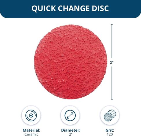 Benchmark Abrasives 2 Inch Sanding Discs Quick Change Ceramic - Drill & Die Grinder Sanding Disc for Deburring, Polishing, Rust Remover for Metal, Paint Stripper (25 Pack) - 36 Grit in Saudi Arabia
