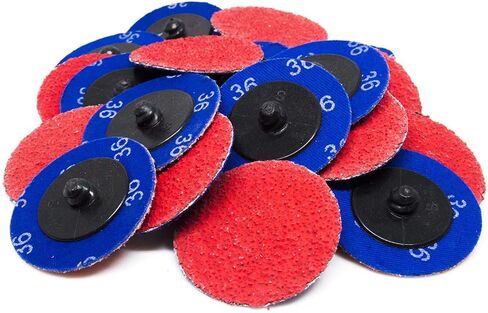 Benchmark Abrasives 2 Inch Sanding Discs Quick Change Ceramic - Drill & Die Grinder Sanding Disc for Deburring, Polishing, Rust Remover for Metal, Paint Stripper (25 Pack) - 36 Grit in Saudi Arabia