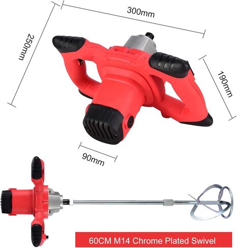 Handheld Concrete Cement Mixer 2100W Electric Mortar Mud Plaster Grout Paint Stirrer for Drill 6 Speed Adjustable Concrete Mix Stirring Tool AC 110V in Saudi Arabia