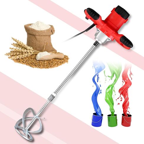 Handheld Concrete Cement Mixer 2100W Electric Mortar Mud Plaster Grout Paint Stirrer for Drill 6 Speed Adjustable Concrete Mix Stirring Tool AC 110V in Saudi Arabia