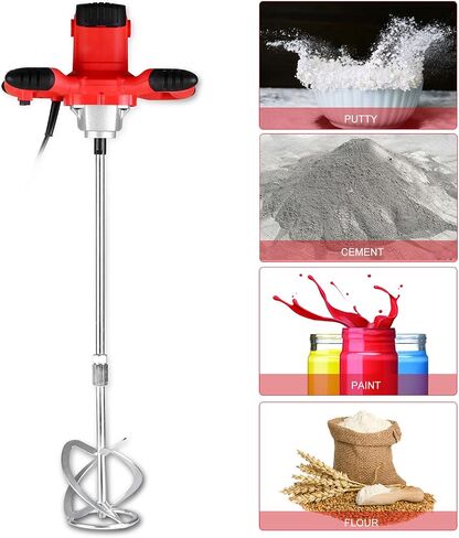 Handheld Concrete Cement Mixer 2100W Electric Mortar Mud Plaster Grout Paint Stirrer for Drill 6 Speed Adjustable Concrete Mix Stirring Tool AC 110V in Saudi Arabia