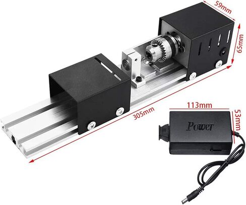 Mini Lathe Beads Polisher Machine, DC 24V 100W Mini Lathe Machine CNC Machining for Table Woodworking Wood DIY Tool Lathe Set with Power Adapter in Saudi Arabia