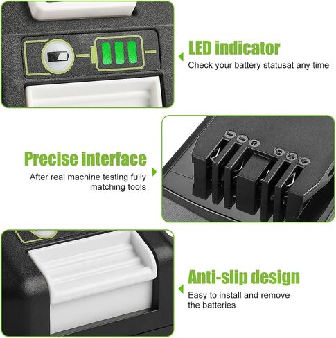 energup 2Pack Replacement Greenworks 24V Lithium Battery 3.5Ah 29842 29852 29322 BAG709 BAG710 20352 22232 2508302 for Greenworks 2X24V (48V) + 2Port 29862 Charger for G-24 Greenworks 24V Battery in Kuwait