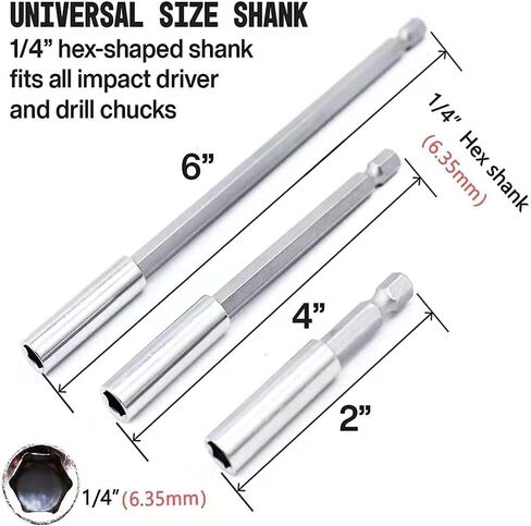 MXiiXM® Flexible Drill Bit Extension Pivot Bit Holder Set, 3Pcs Drill Bit Holder and 2Pcs Hex Pivoting Bit Tip Holder with Ring, Flexible Magnetic Screwdriver Bit for Tight Spaces or Corners in Kuwait