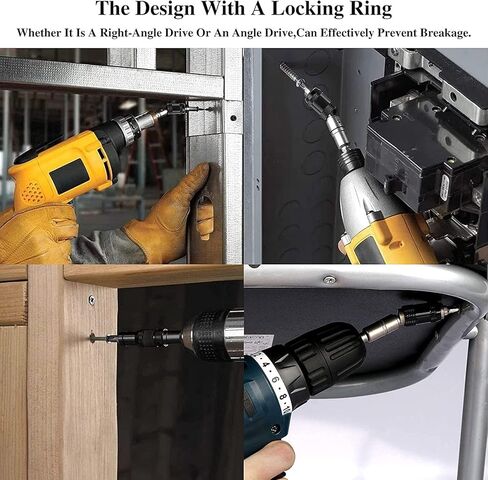 MXiiXM® Flexible Drill Bit Extension Pivot Bit Holder Set, 3Pcs Drill Bit Holder and 2Pcs Hex Pivoting Bit Tip Holder with Ring, Flexible Magnetic Screwdriver Bit for Tight Spaces or Corners in Kuwait