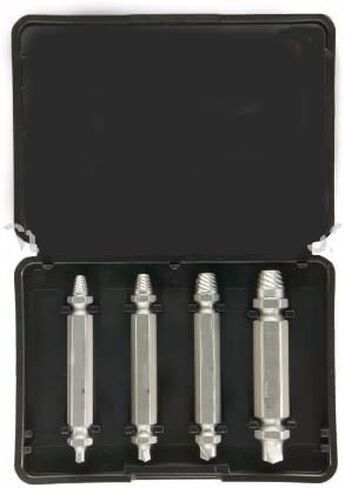Driak 4PC Double-End Silver HSS Damaged/Embedded Screw Bolt Extractor Drill Bits in Saudi Arabia