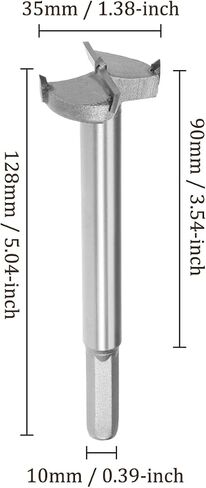 Kozelo Forstner Drill Bit - [18mm] Tungsten Carbide Auger Opener for Wood Furniture Hinge Woodworking Use, Hex Shank, Gray in Kuwait
