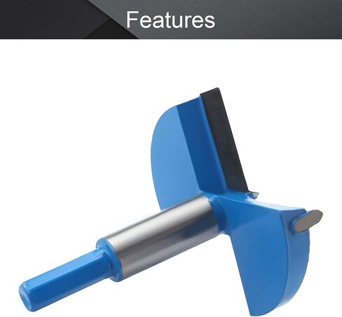 Auniwaig Forstner Drill Bits, 85mm Dia Wood Hole Saw, Auger Opener Cemented Carbide, 80mm Length Woodworking Hinge Hole Drilling Boring Bit Cutter, Hex Shank, Blue, 1 Pcs in Saudi Arabia