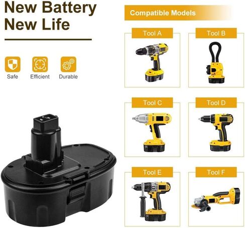 2 حزمة بطارية بديلة 18 فولت 3.6 أمبير متوافقة مع بطارية dewalt 18 فولت DC9096 DC9099 DC9098 DW9099 DW9098 + DC9310 لبطارية 7.2 فولت Ni-Cd&Ni-Mh in Kuwait