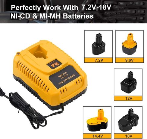 2 حزمة بطارية بديلة 18 فولت 3.6 أمبير متوافقة مع بطارية dewalt 18 فولت DC9096 DC9099 DC9098 DW9099 DW9098 + DC9310 لبطارية 7.2 فولت Ni-Cd&Ni-Mh in Kuwait