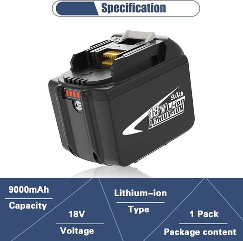 GERIT BATT [Upgraded to 9.0Ah] 18V BL1890B Replacemet Lithium-ion Battery Compatible with Makita 18 Volt Battery BL1890 BL1860 BL1830 BL1840 BL1850 BL1850B Cordless Power Tools in Kuwait